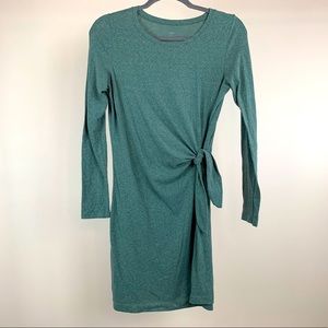 Aerie Green Long Sleeve Tie Dress
